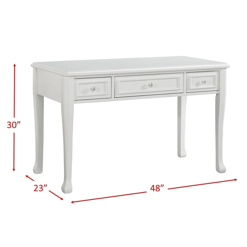 Bowery Hill Traditional Wood Writing Desk in White