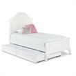 Bowery Hill Faux Leather Upholstered Twin Bed with Trundle in White