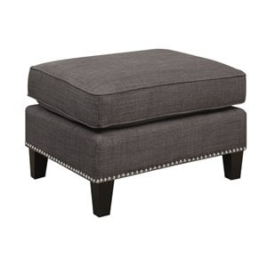 Bowery Hill Ottoman in Charcoal Gray