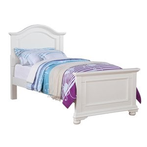 bowery hill white twin panel bed in white