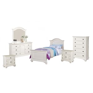 bowery hill 6 piece twin bedroom set in white