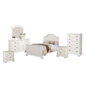 bowery hill 6 piece full bedroom set in white