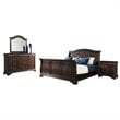 Bowery Hill Classic Solid Wood 4 Piece Queen Sleigh Bedroom Set in Warm Cherry
