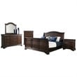 Bowery Hill Classic Solid Wood 5 Piece Queen Sleigh Bedroom Set in Warm Cherry