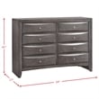 Bowery Hill 8-Drawers Bedroom Dresser in Gray/Silver Knobs