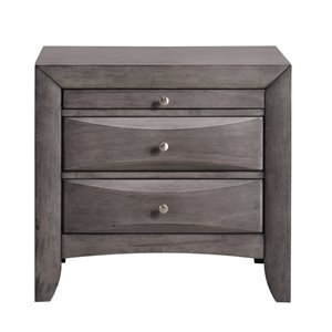 Bowery Hill 2 Drawer Nightstand in Gray