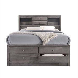 Bowery Hill Queen Storage Bed in Gray