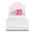 Bowery Hill Faux Leather Upholstered Twin Panel Bed in White