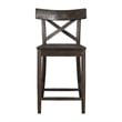 Bowery Hill Solid Wood Dark Brown Counter Stool Rectangular X-Back 39