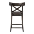 Bowery Hill Solid Wood Dark Brown Counter Stool Rectangular X-Back 39