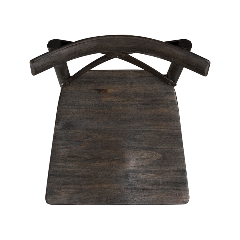 Bowery Hill Solid Wood Dark Brown Counter Stool Rectangular X-Back 39