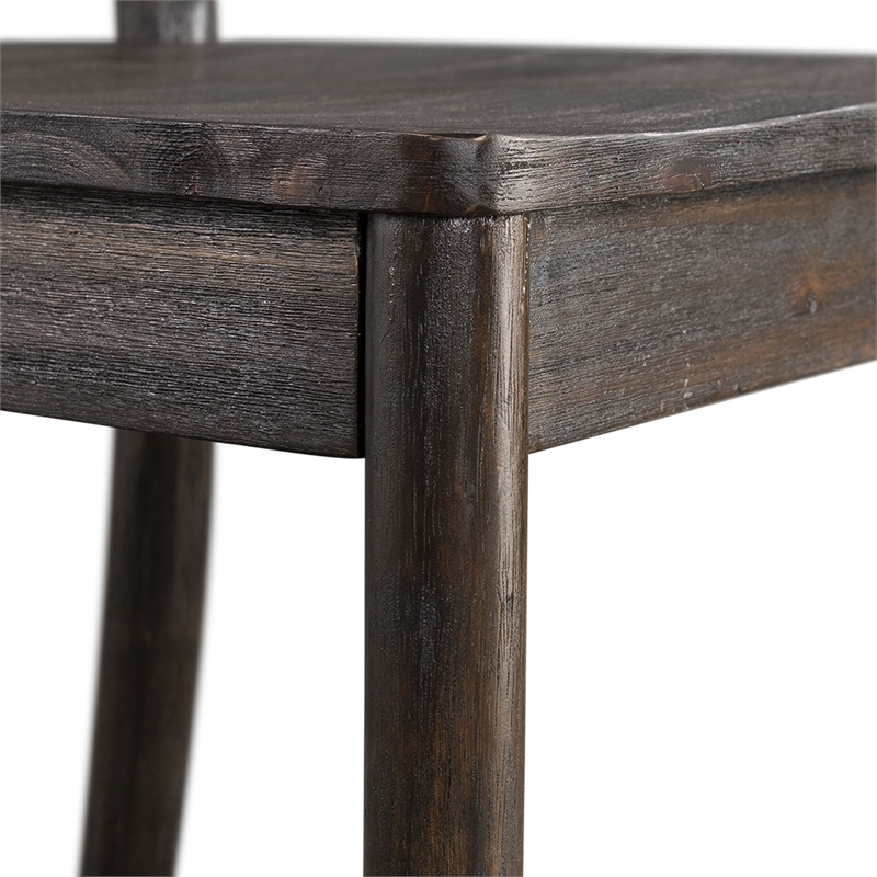 Bowery Hill Solid Wood Dark Brown Counter Stool Rectangular X-Back 39