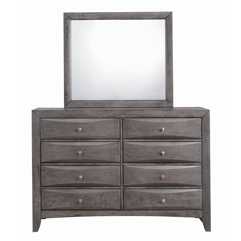 Bowery Hill Queen Storage 4 Piece Bedroom Set in Gray