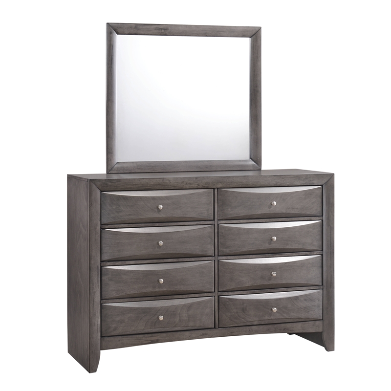 Bowery Hill Queen Storage 4 Piece Bedroom Set in Gray