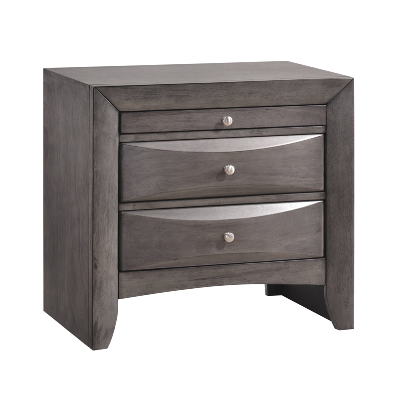 Bowery Hill Queen Storage 4 Piece Bedroom Set in Gray