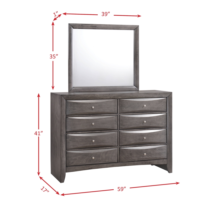 Bowery Hill Queen Storage 4 Piece Bedroom Set in Gray