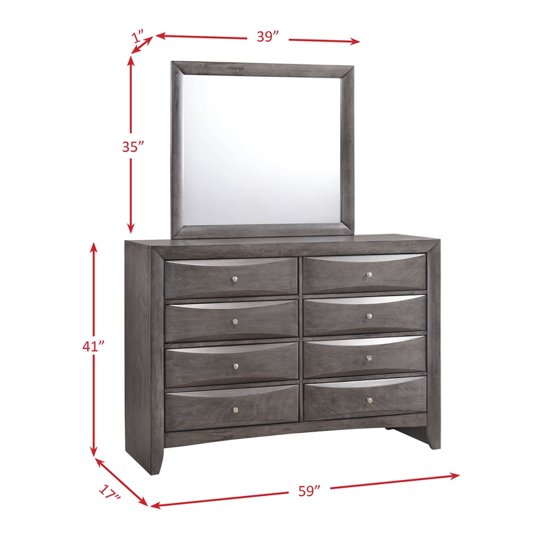 Bowery Hill Queen Storage 5 Piece Bedroom Set in Gray