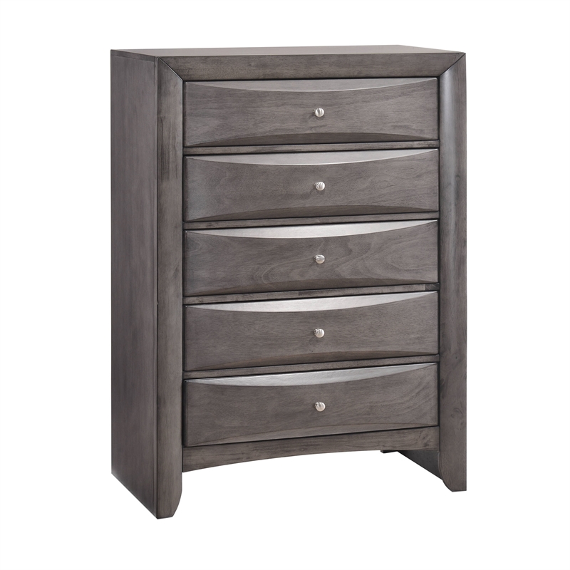 Bowery Hill Queen Storage 5 Piece Bedroom Set in Gray