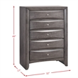 Bowery Hill King Storage 5 Piece Bedroom Set in Gray