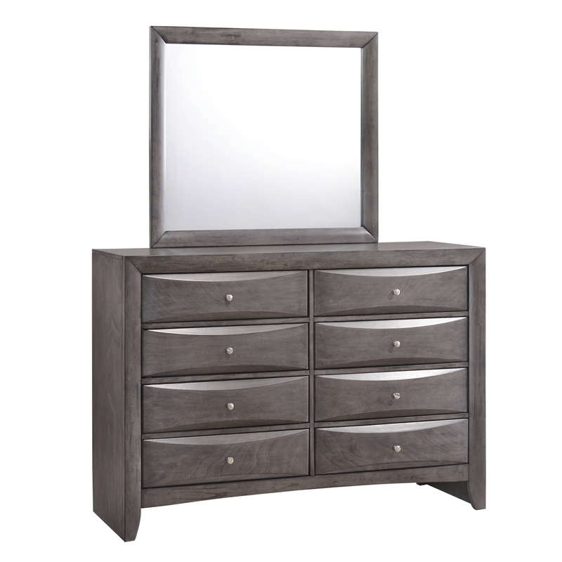 Bowery Hill King Storage 5 Piece Bedroom Set in Gray