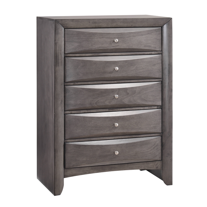 Bowery Hill King Storage 6 Piece Bedroom Set in Gray