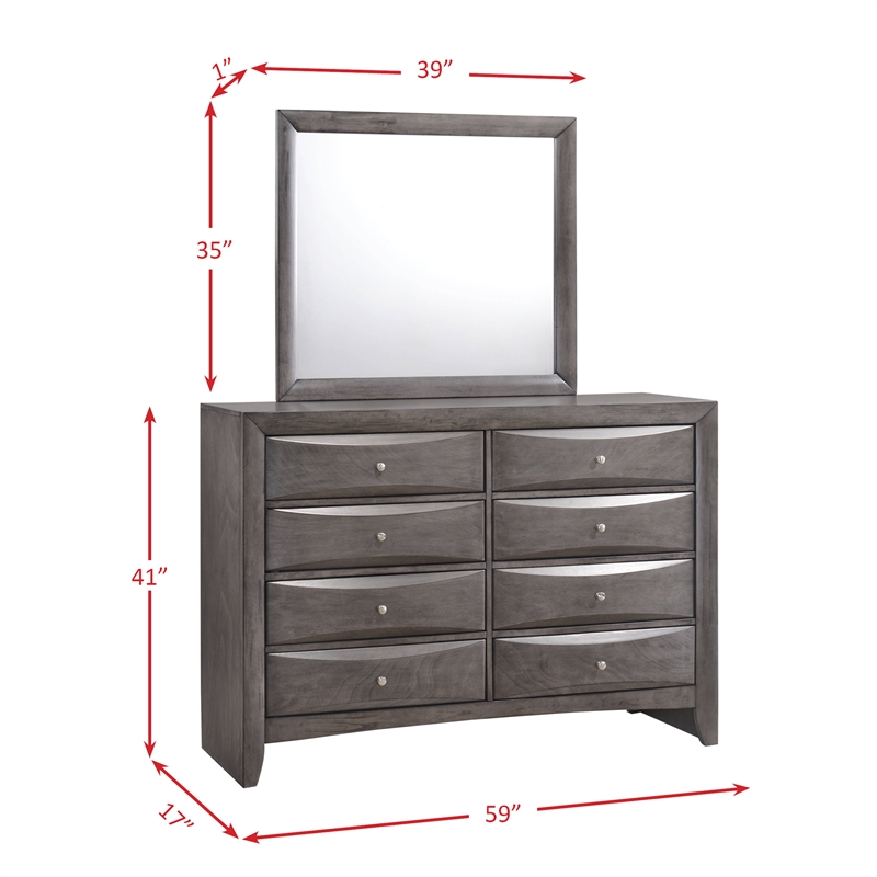 Bowery Hill King Storage 6 Piece Bedroom Set in Gray