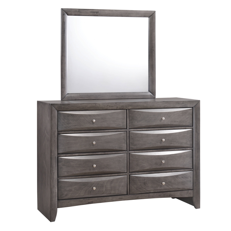 Bowery Hill King Storage 6 Piece Bedroom Set in Gray