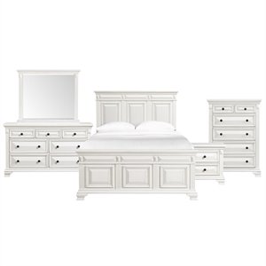 bowery hill king panel 5pc bedroom set in white