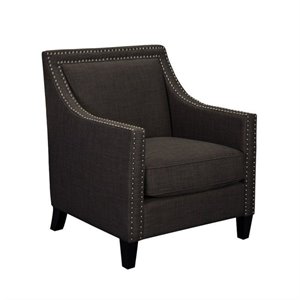 Bowery Hill Contemporary Fabric Accent Arm Chair in Charcoal Gray