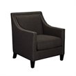Bowery Hill Contemporary Fabric Accent Arm Chair in Charcoal Gray