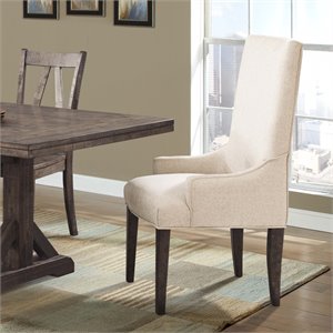bowery hill dining arm chair in walnut (set of 2)