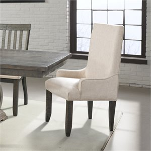 Bowery Hill Mid Century Wood Dining Arm Chair in Walnut (Set of 2)