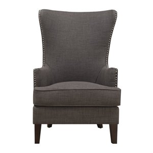 bowery hill french solid wood chair in heirloom charcoal gray