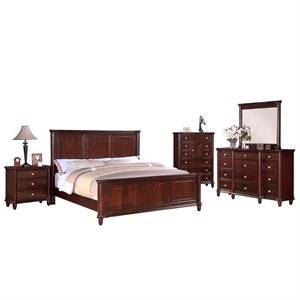 bowery hill 5 piece king bedroom set in cherry