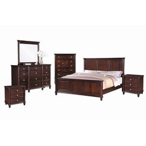 bowery hill 6 piece king bedroom set in cherry