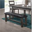 Bowery Hill Faux Leather Dining Bench in Gray Oak
