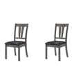 Bowery Hill 6 Piece Dining Set with Padded Seats in Gray Oak/Black