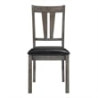 Bowery Hill 6 Piece Dining Set with Padded Seats in Gray Oak/Black