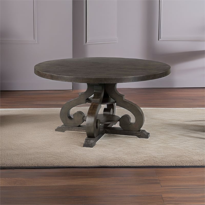 Bowery Hill Round Dining Table in Smokey Walnut