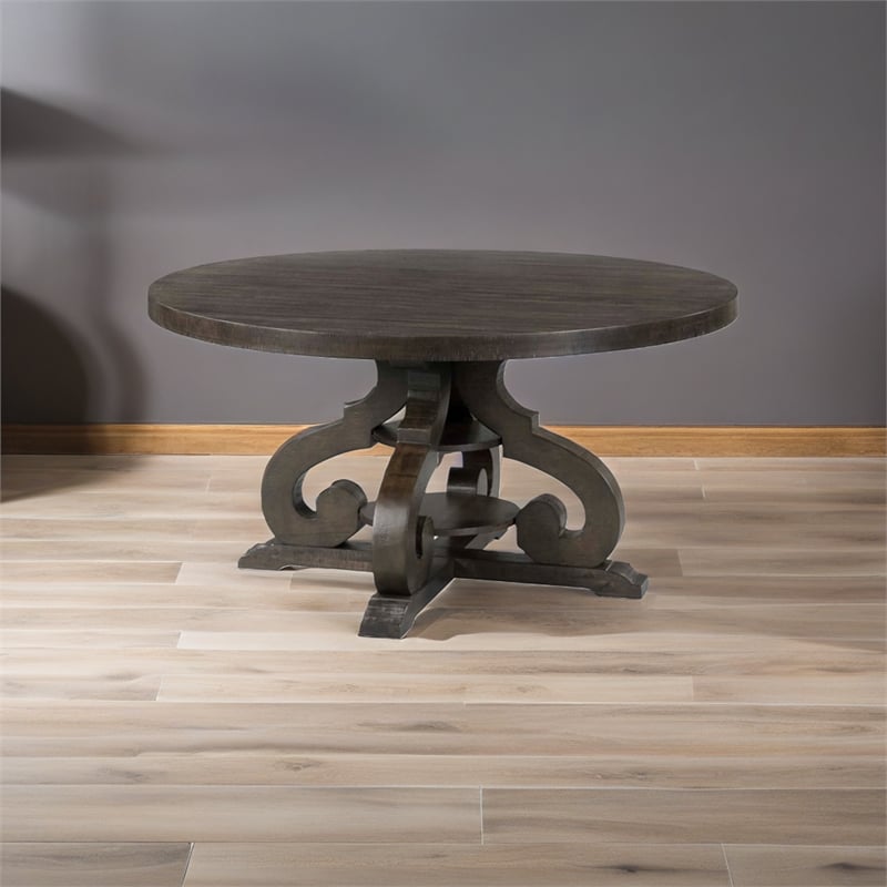 Bowery Hill Round Dining Table in Smokey Walnut