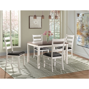 Bowery Hill Brown 5PC Dining Set in Brown