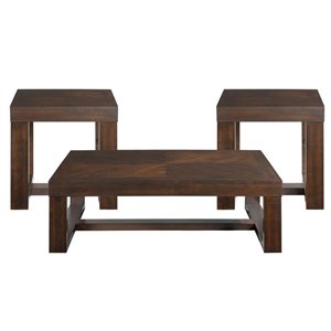 bowery hill 3pc occasional table set in cherry