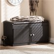 Bowery Hill Faux Leather Shoe Bench in Espresso