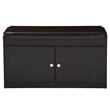 Bowery Hill Faux Leather Shoe Bench in Espresso
