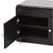 Bowery Hill Faux Leather Shoe Bench in Espresso