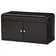 Bowery Hill Faux Leather Shoe Bench in Espresso