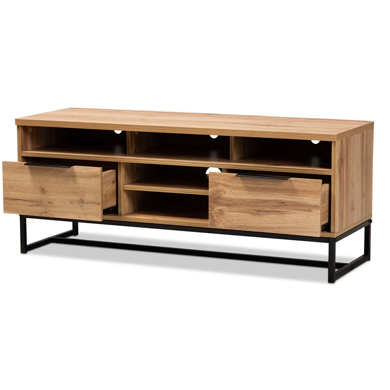 Bowery Hill Industrial 2-Drawer Wood/Metal TV Stand for TVs up to 47