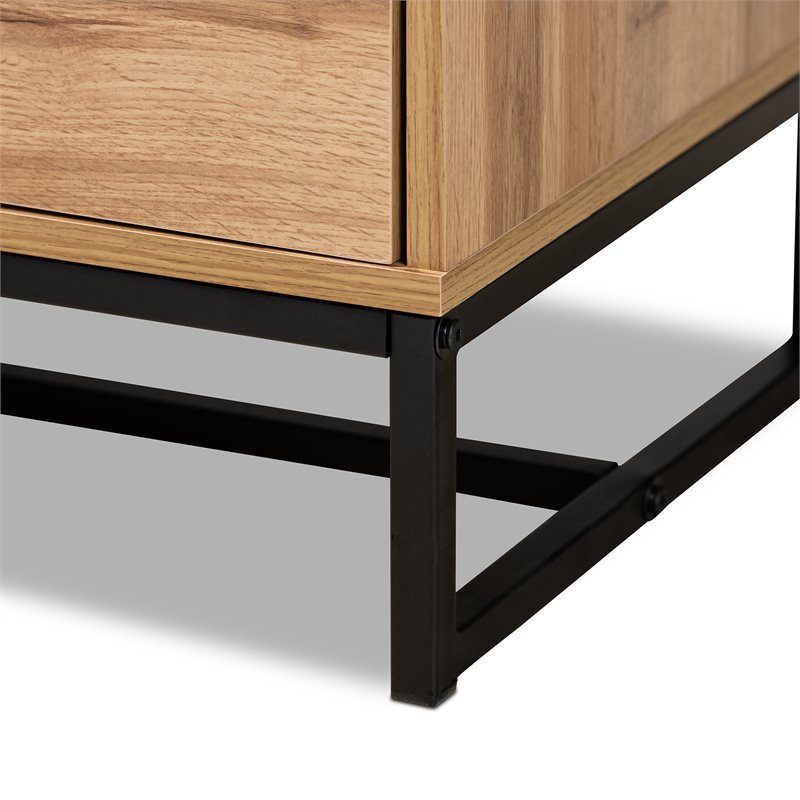 Bowery Hill Industrial 2-Drawer Wood/Metal TV Stand for TVs up to 47