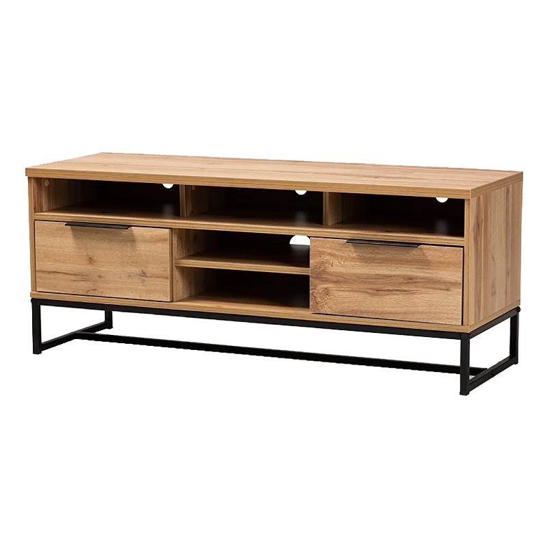 Bowery Hill Industrial 2-Drawer Wood/Metal TV Stand for TVs up to 47
