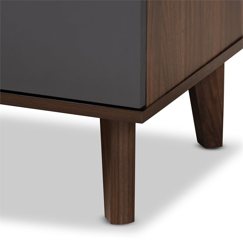 Bowery Hill Two-Tone Wood TV Stand in Walnut and Gray